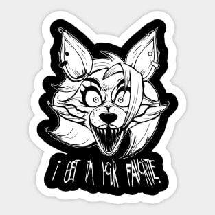 I Bet I'm Your Favorite. Roxanne Wolf (Black And White) Sticker